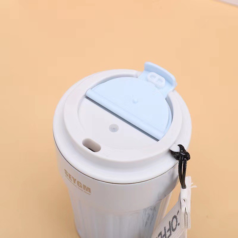 Good-looking Internet Hot New 304 Stainless Steel Women's Thermos Cup Minimalist Water Cup Portable Vehicle-Mounted Office Coffee Cup