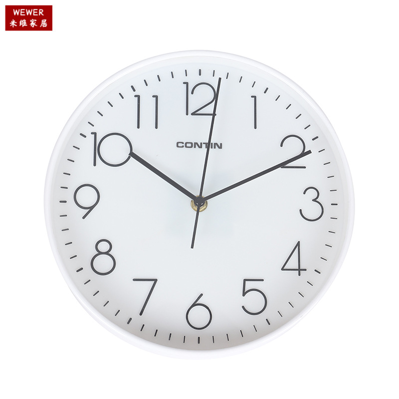 Kangtian Contin Wall Clock Simple Three-Dimensional Word Domestic Sales Foreign Trade Wholesale Mute Scanning round Factory Direct Sales