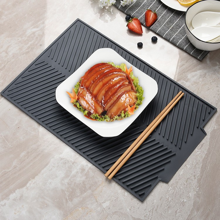 Kitchen Silicone Draining Placemat Non-Slip Heatproof Drying Mat