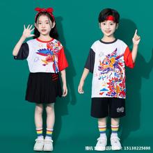 六一儿童演出服啦啦队小学生女童国潮风男童中国风幼儿园表演服装