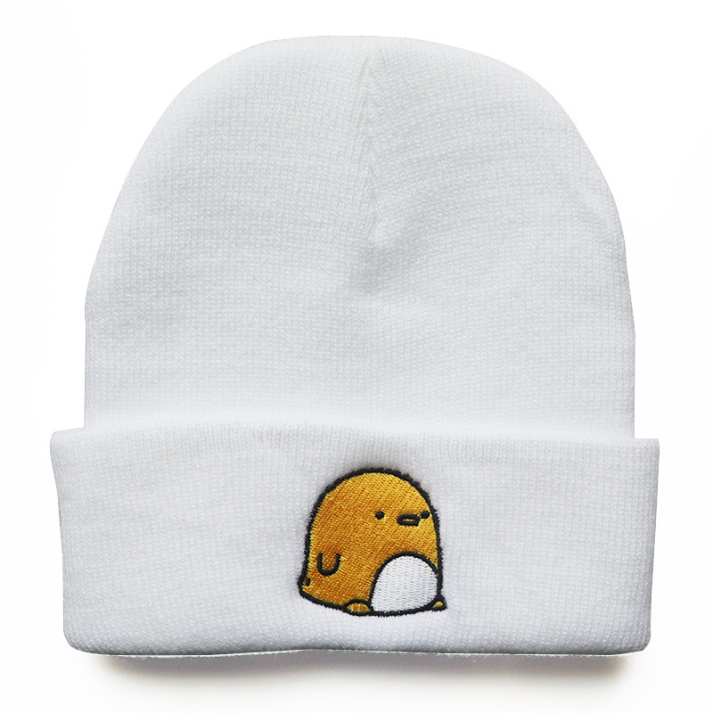 Male and Female Students Cute Animal Cartoon Chicken Cap Embroidery Knitted Hat Outdoor Sports Woolen Cap Cycling Warm Beanie Hat