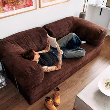 法式复古灯芯绒拆洗布艺沙发现代简约民宿客厅样板房组合模块沙发