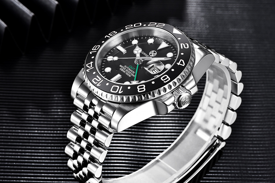 pagrne design帕加尼跨境新潮螺旋表冠透底夜光男士机械表pg-1662