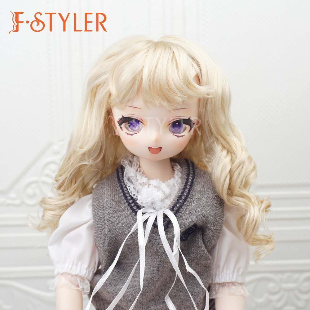 菲黛尔bjd娃娃假发 长卷发刘海 仿真头皮 百搭易手改三分四分六分