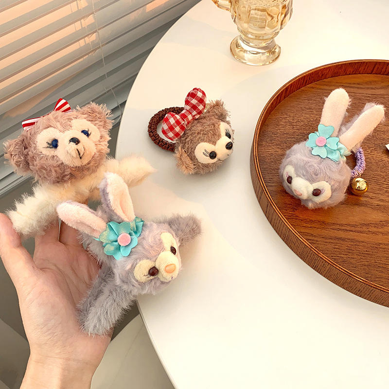 星黛露毛绒抓夹女秋冬2021年秋新款少女可爱发夹后脑勺毛毛鲨鱼夹