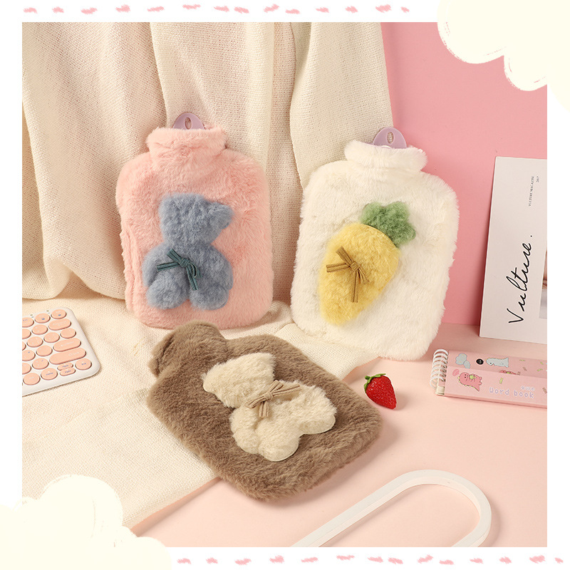 Removable and Washable Cute Girl Plush Cloth Cover Hot-Water Bag Hand Warmer Internet Celebrity Portable Winter Cartoon Hot Water Injection Bag
