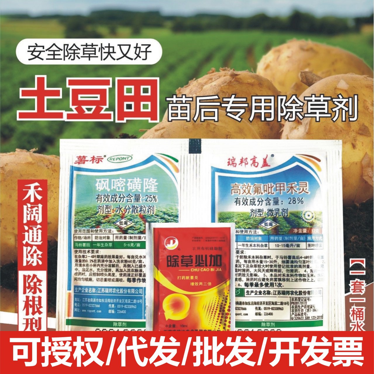 瑞邦马铃薯土豆除草剂土豆苗后专用除草剂马铃薯除草剂禾阔双除