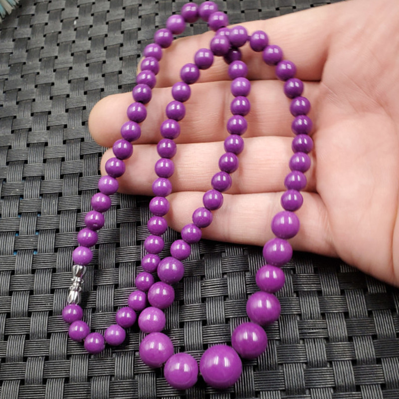 饰品手链紫云母圆珠手链紫色圆珠手链塔形项链饰品锁骨项链珠链