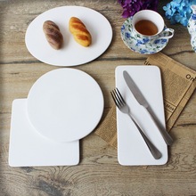 平盘平板长方冷菜盘创意陶瓷纯白寿司盘日式甜品盘盘蛋糕牛排西餐