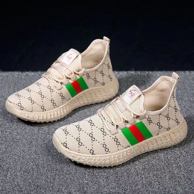 Women's Shoes 2023 New Flying Woven Breathable Sports Women's Shoes Trendy All-Matching Mesh Trendy Shoes Internet Celebrity Coconut Shoes Wholesale