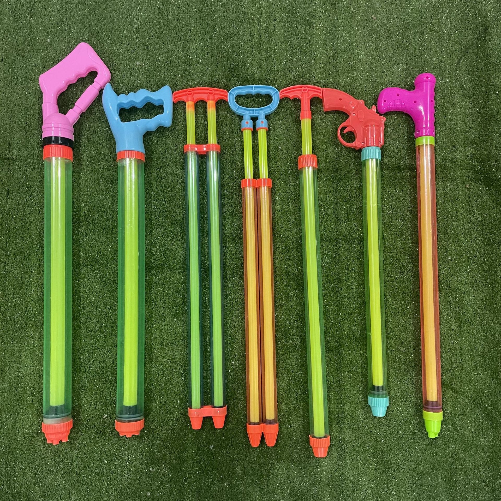 漂流卡通水枪 大号塑料双管水枪 抽拉式 儿童水枪 沙滩戏水玩具枪