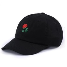 玫瑰花棒球帽软顶全棉运动帽刺绣图案