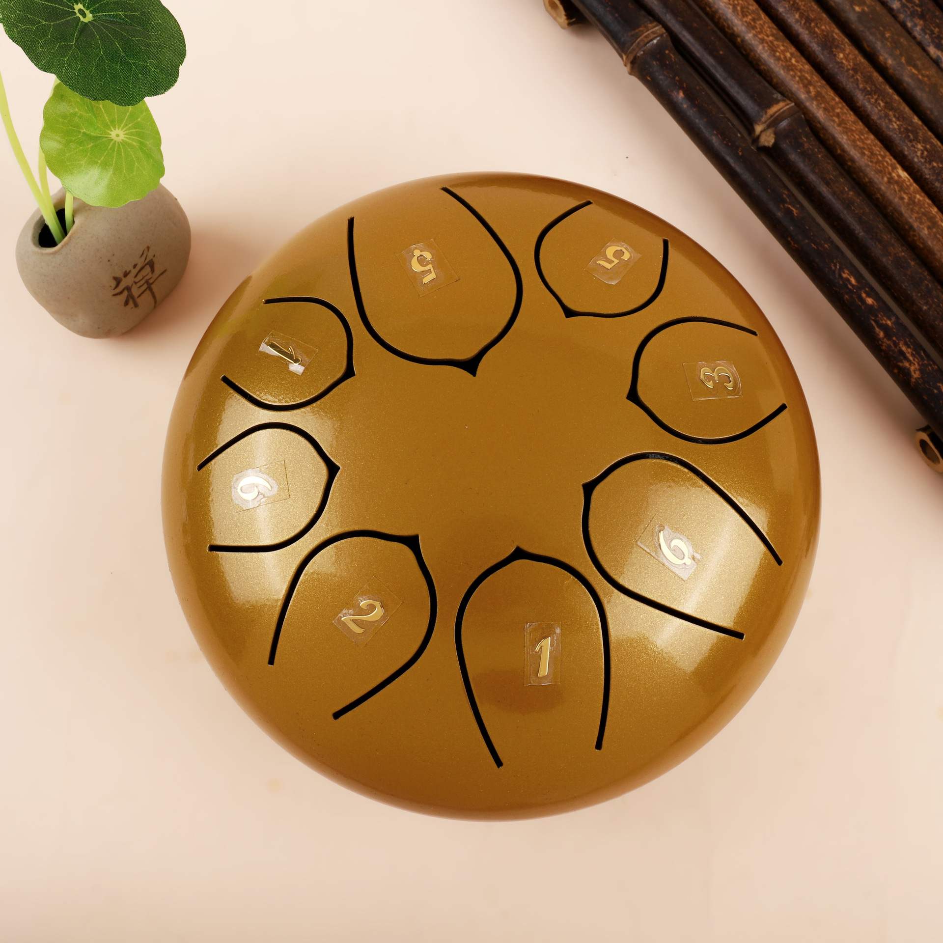 空灵鼓6寸8音莲花鼓忘忧鼓钢舌鼓梵音鼓打击乐器儿童启蒙厂家批发