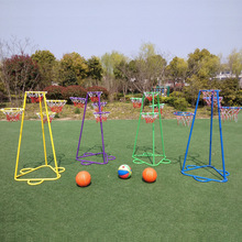 幼儿园户外体育玩具感统训练器材儿童运动投篮架多栏式红色篮球架