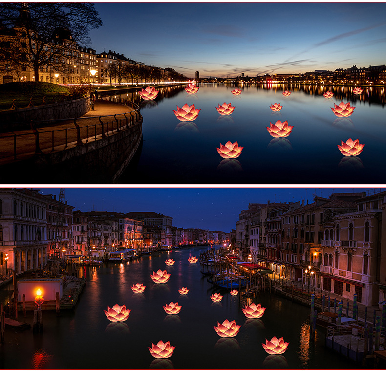 大型花灯 自贡彩灯 灯笼 节日庆典 水面灯 元宵节许愿灯 荷花灯