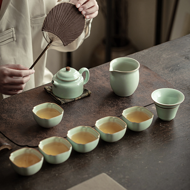汝窑茶具套装轻奢高档家用功夫泡茶壶客厅装茶杯茶器送礼盒整套