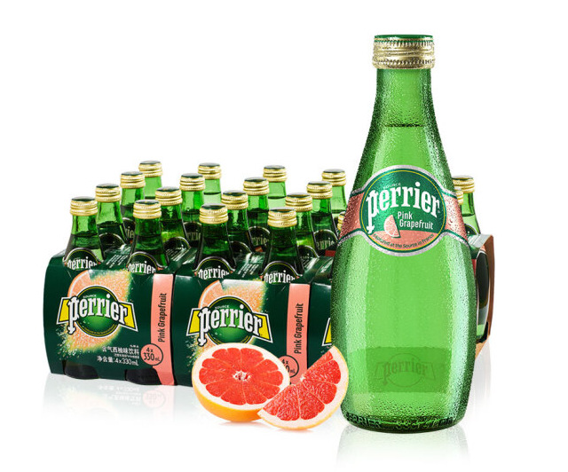 巴黎水含气矿泉水西柚味饮料330毫升