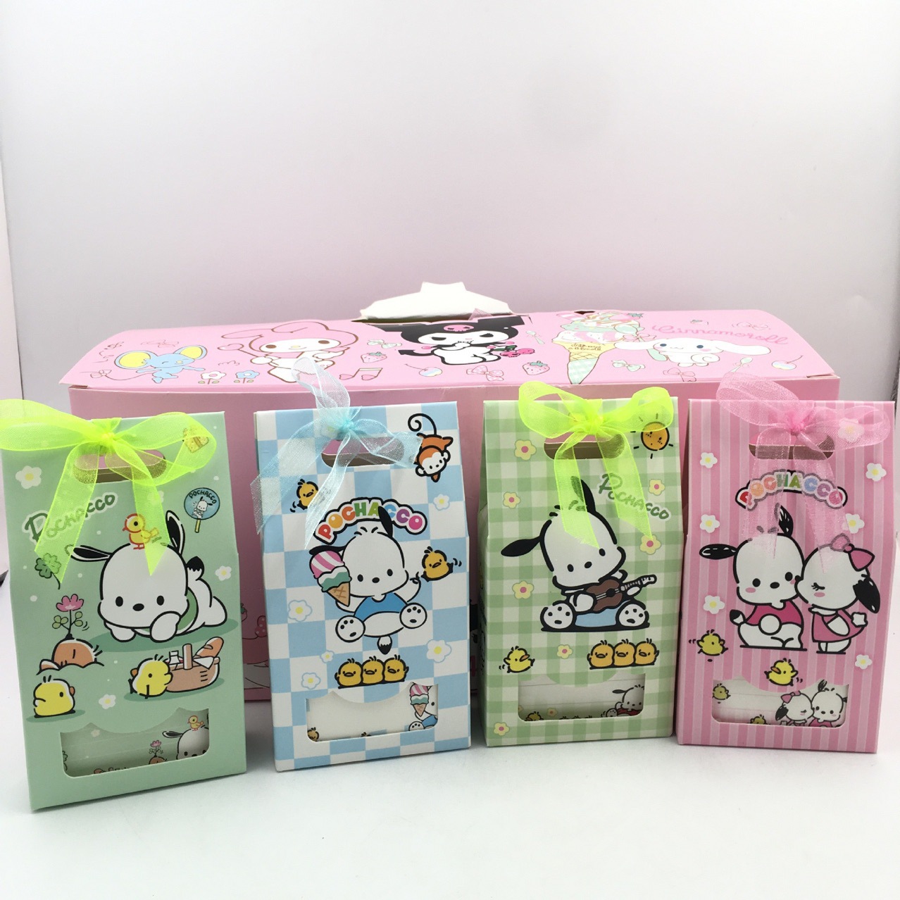 动漫三丽鸥帕恰狗4合1手提便签纸卡通小狗狗pc礼盒留言纸文具奖品