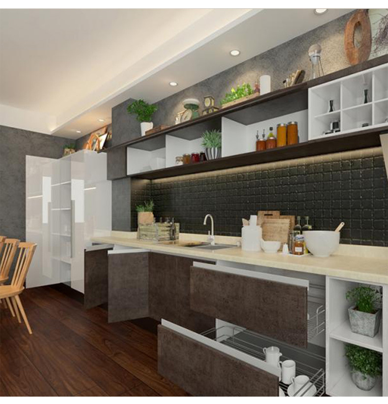 整装定制木橱柜厨房 厨柜整体门板设计柜体组合吊柜地柜大理石
