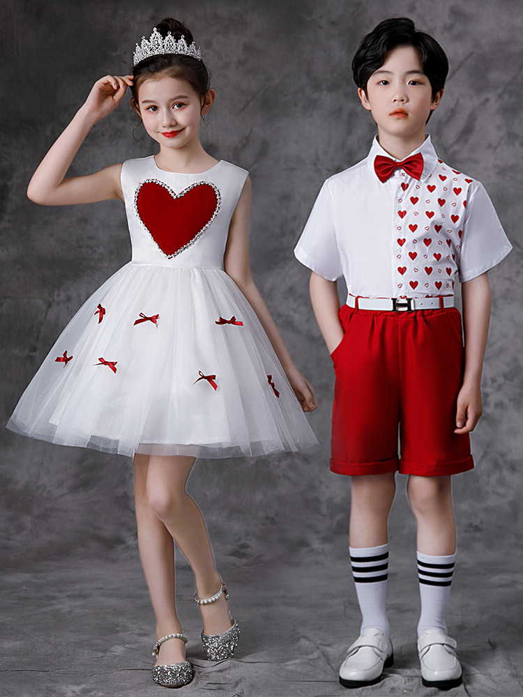 六一儿童演出服小学生合唱团男童礼服女童舞蹈服蓬蓬纱裙表演服装