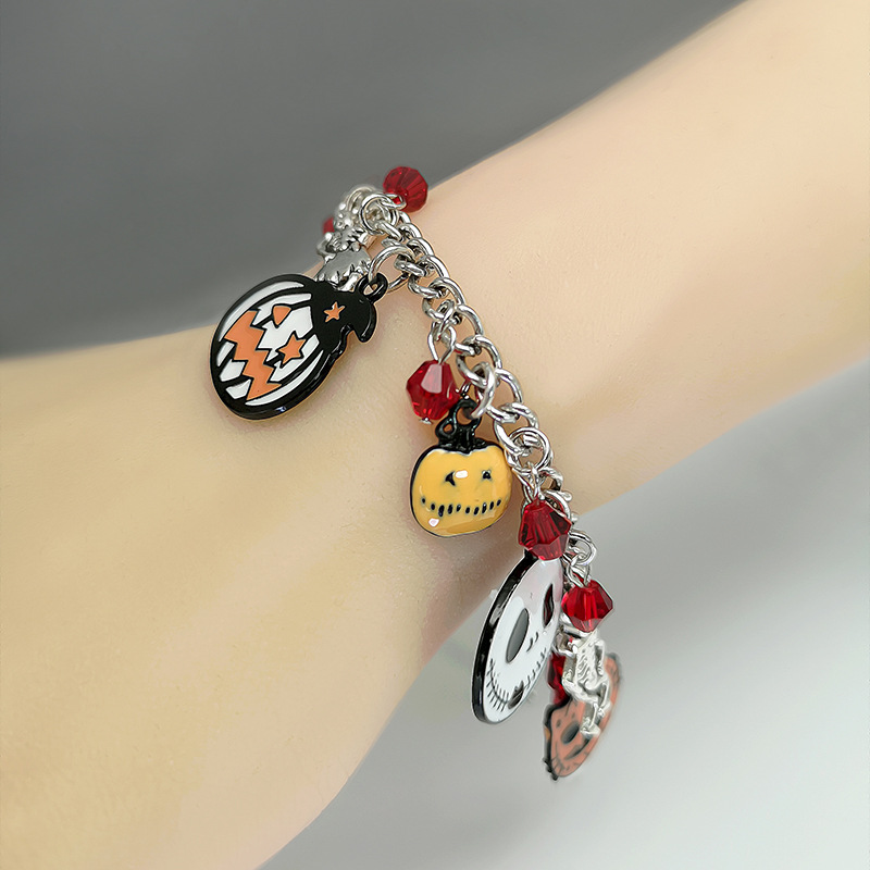 Halloween New Pumpkin Skull Bracelet Female Personality Creative Exaggerating Bracelet Dark Style Niche Accessories Wholesale