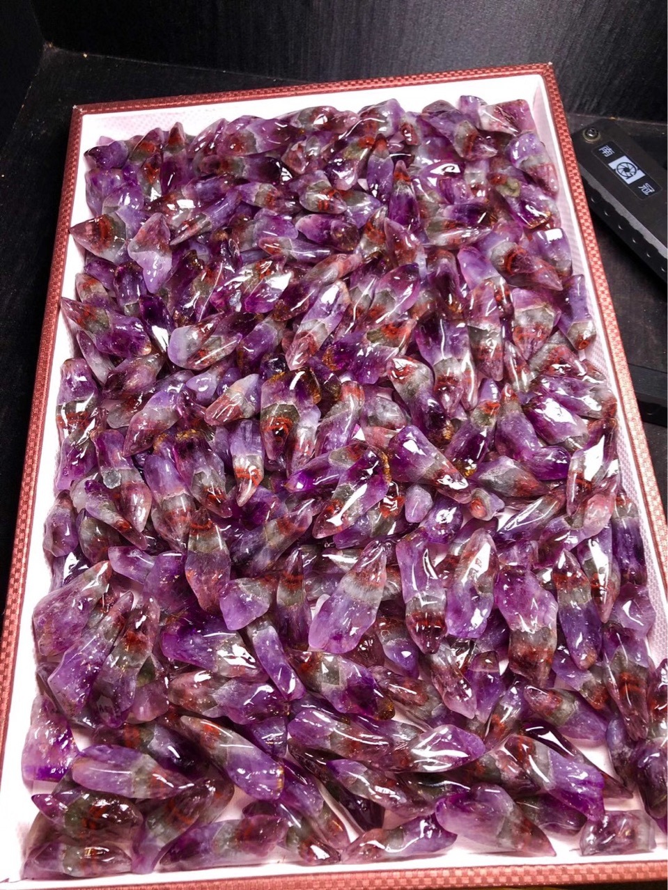 天然极光auralite23骨干水晶原矿原石摆件吊坠包含23种矿物质