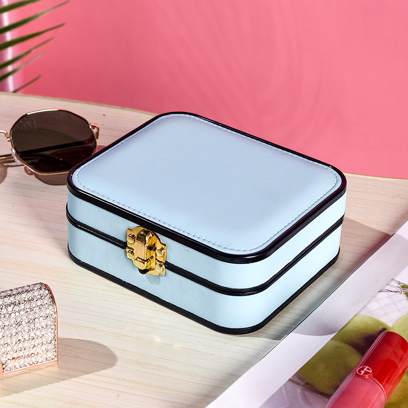 Jewelry Box Korean Portable Travel Jewelry Box Storage Ring Earrings Jewelry Jewelry Box Factory in Stock