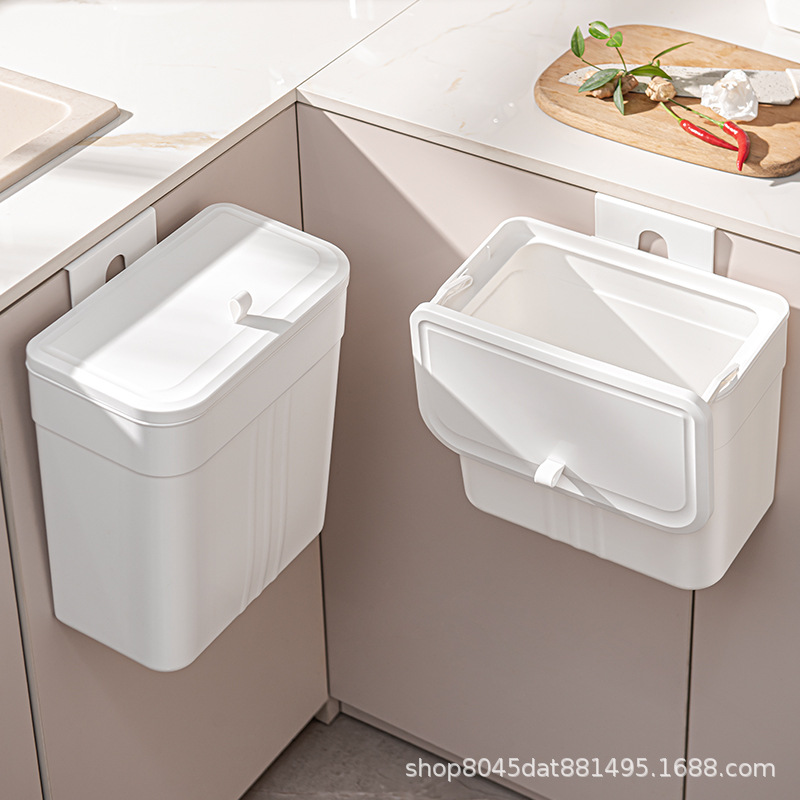 厨房厨余垃圾卫生桶壁挂式免打孔家用大容量带盖悬挂垃圾桶-阿里巴巴