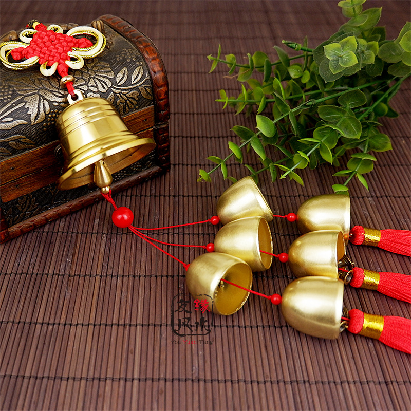 纯铜风铃diy挂饰 小清新日式风水风铃古风镇宅招财家居吉祥物铃铛