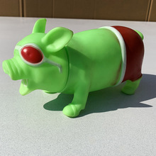 厂家新款搪胶墨镜猪搪胶儿童玩具发泄整人整蛊眼睛猪捏捏乐玩具