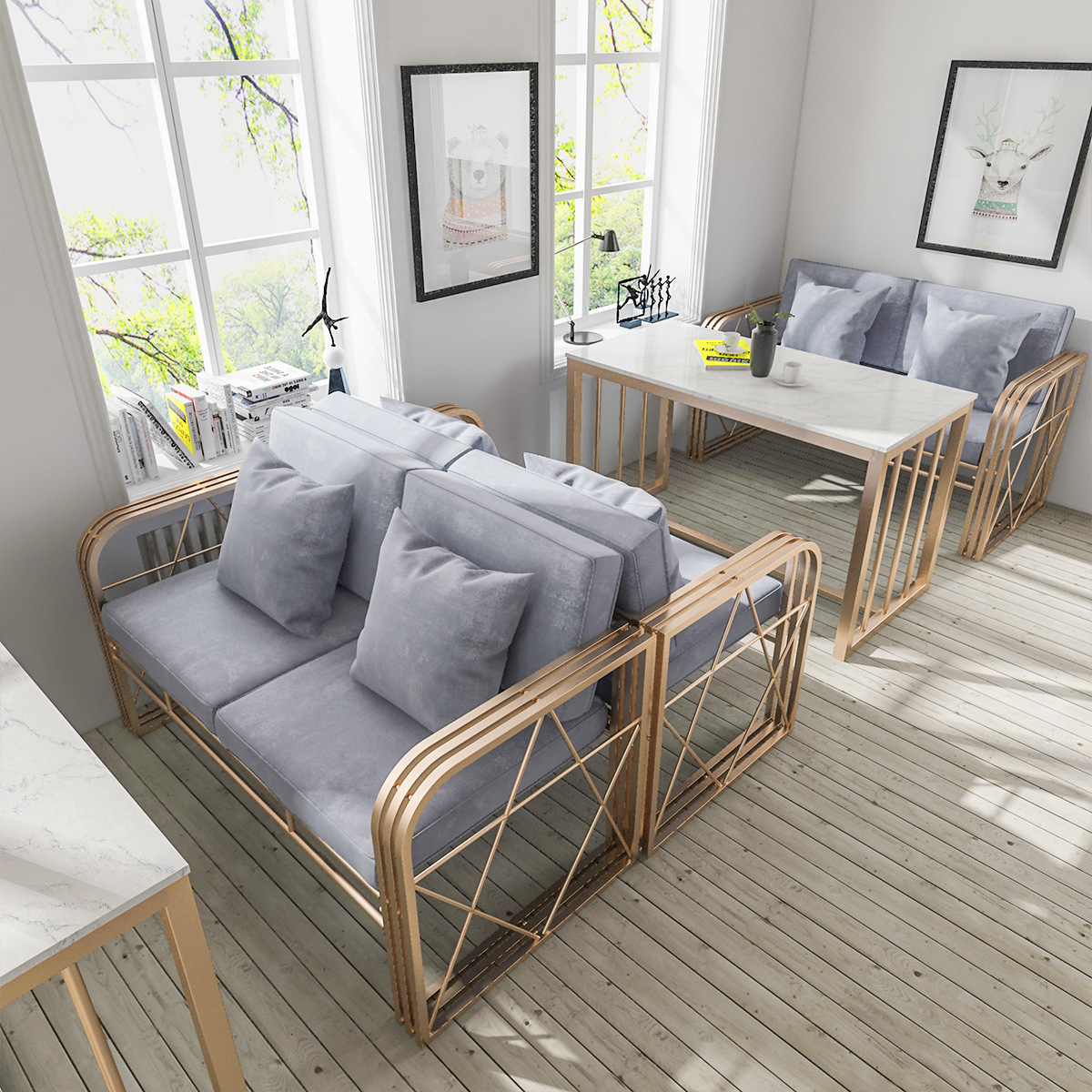 欧式卡座简约沙发