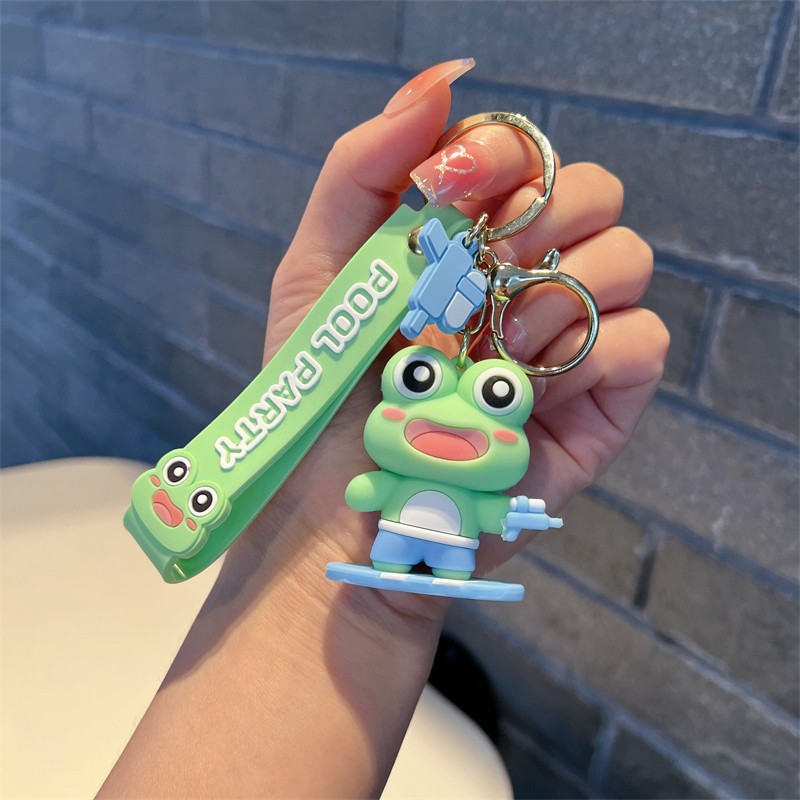 Genuine Summer Swimming Party Skateboard Frog Swimming Pig Keychain Cute Pool Pig Pool Frog Key Chain