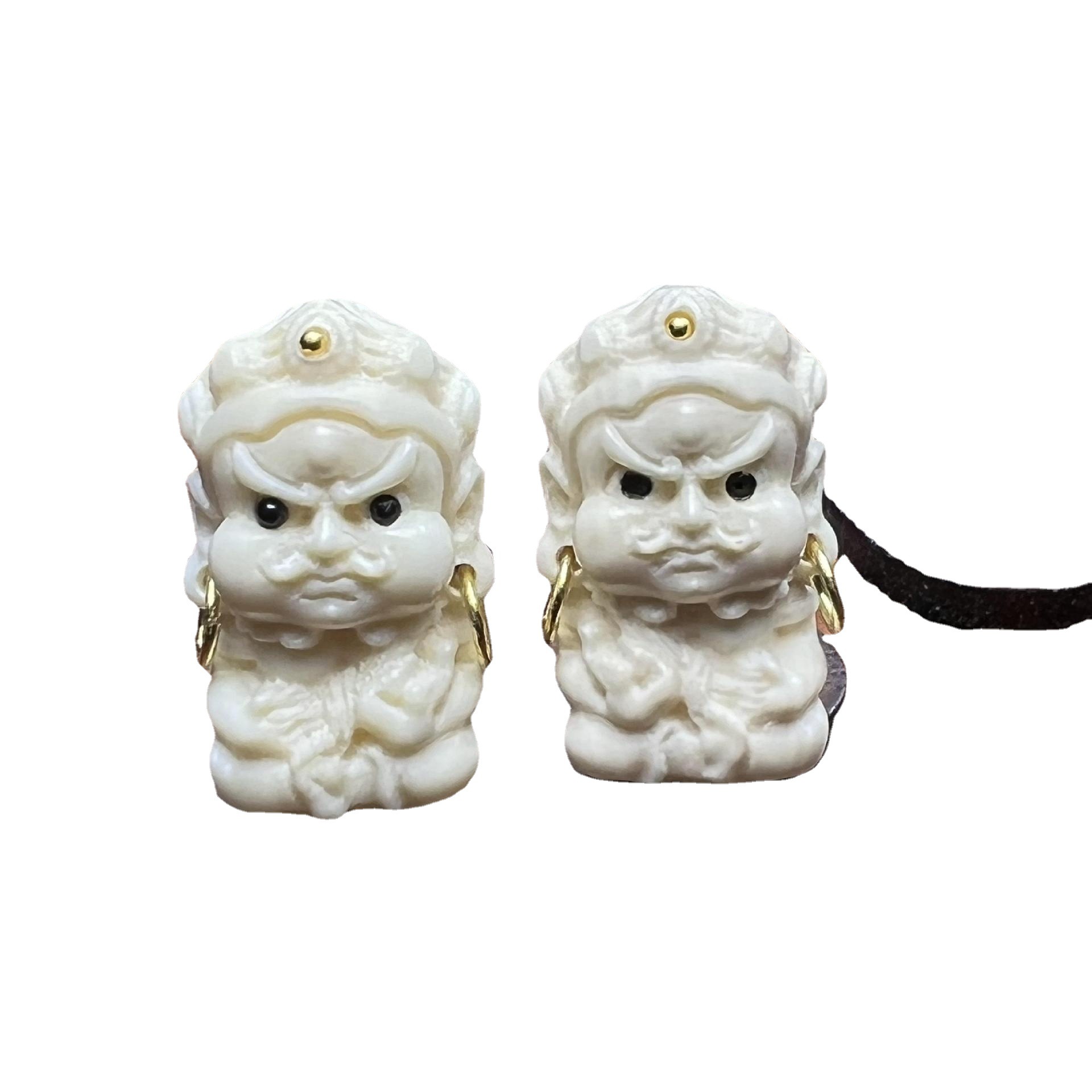 Natural Mammoth Tooth Ice Material Carved Yellow God of Wealth Cute Buddha Bracelet Necklace Small Pendant Pendant Accessories Accessories Crafts