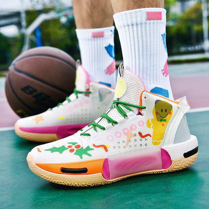 新款透气镂空网面篮球鞋橡胶底md组合高弹性比赛实战运动一件代发