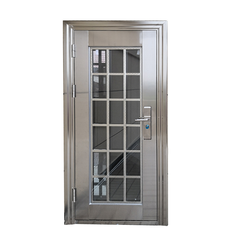 批发不锈钢门304不锈钢防盗门大门双开门乡村大门阳台玻璃门家用