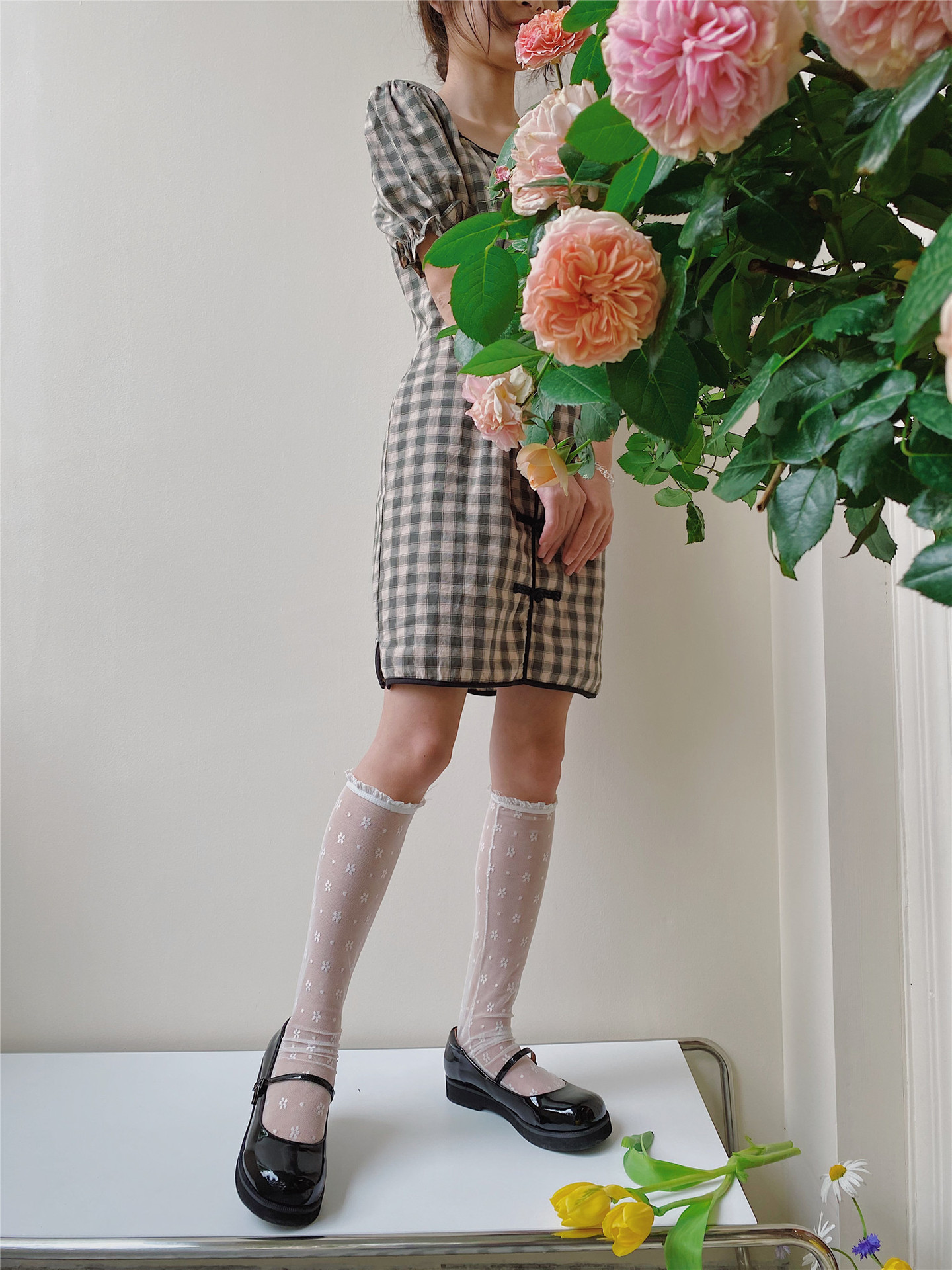 蕾丝圆点花朵镂空洛丽塔网纱堆堆袜可爱少女jk堆堆袜复古小腿女袜