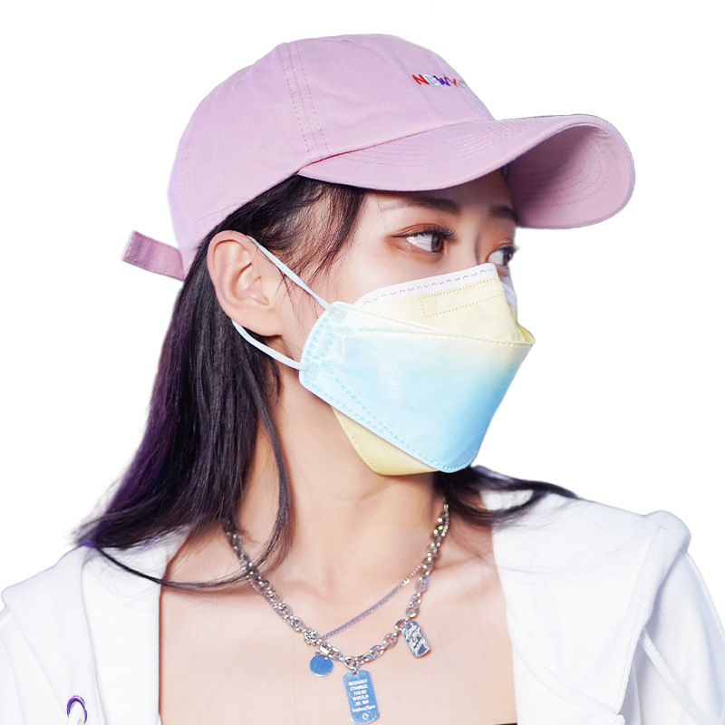 渐变彩色3d立体口罩一次性三层高颜值成人女时尚kf新潮款94男