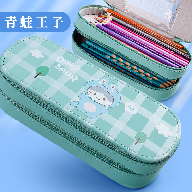 Pencil Case Stationery Box for Girls Pencil Box for Pupils Girls' Double Layer Pencil Bag Children's Kindergarten 2022 New