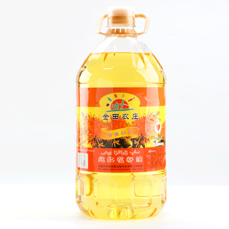 红花籽油新疆金田农庄纯红花籽油5l物理压榨红花油一级食用植物油