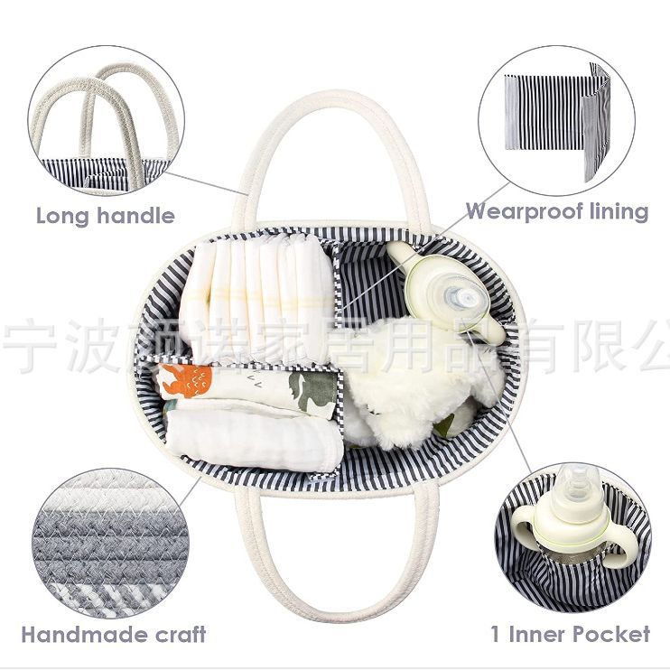 Spot Multi-Purpose Portable Mummy Bag Cotton String Diaper Bag Diapers Pouch Baby Baby Diapers Storage Basket