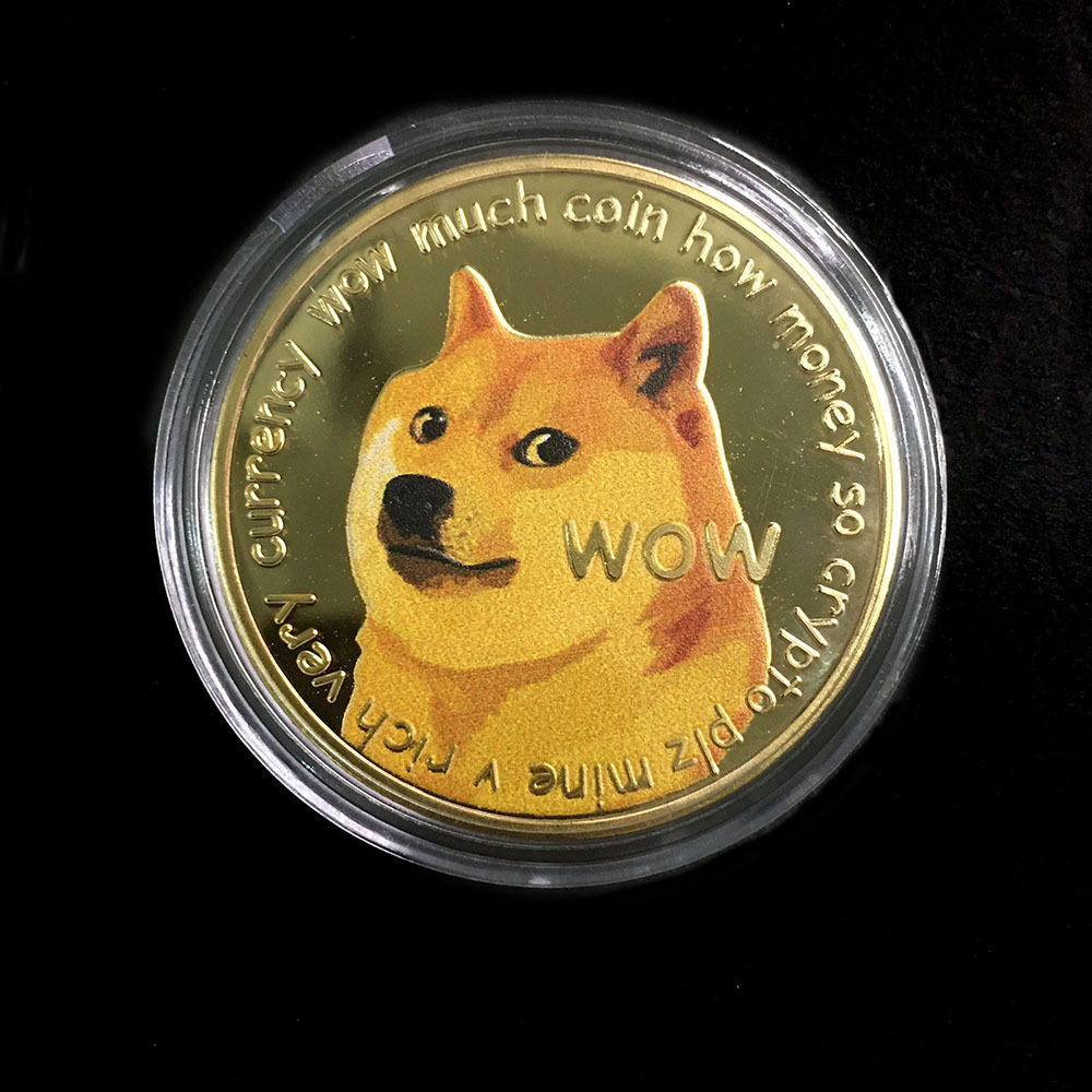 厂家批发狗狗币单面uv彩印狗币新款纪念币货币动物徽章纪念章