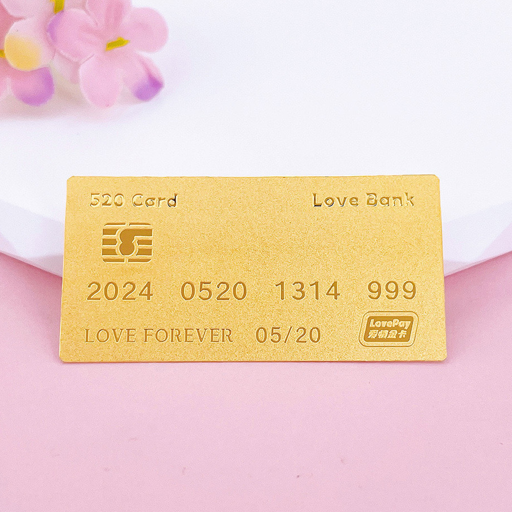 水贝足金9999黄金5201314金卡520节日礼物送女友520快乐金条批发