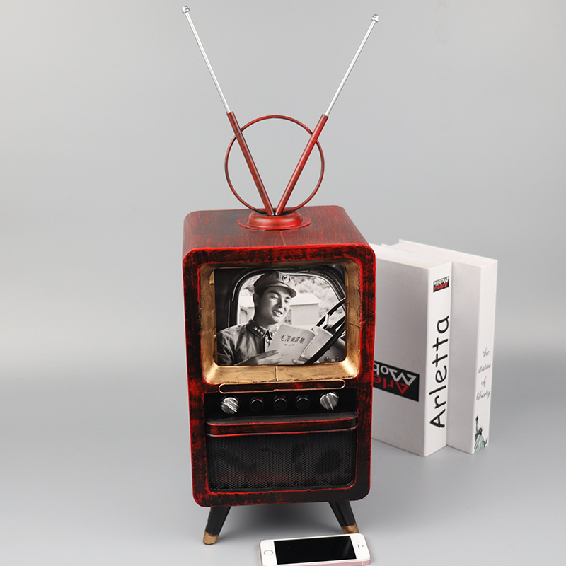 复古老式物件电视机模型怀旧创意咖啡厅酒吧影院摄影道具装饰摆件
