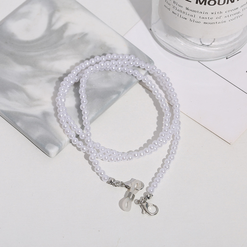 Factory Direct Supply European and American Mask Mask Lanyard Imitation Pearl Eyeglasses Chain Halter Anti-Lost Hot Selling Pearl Bracelet Necklace