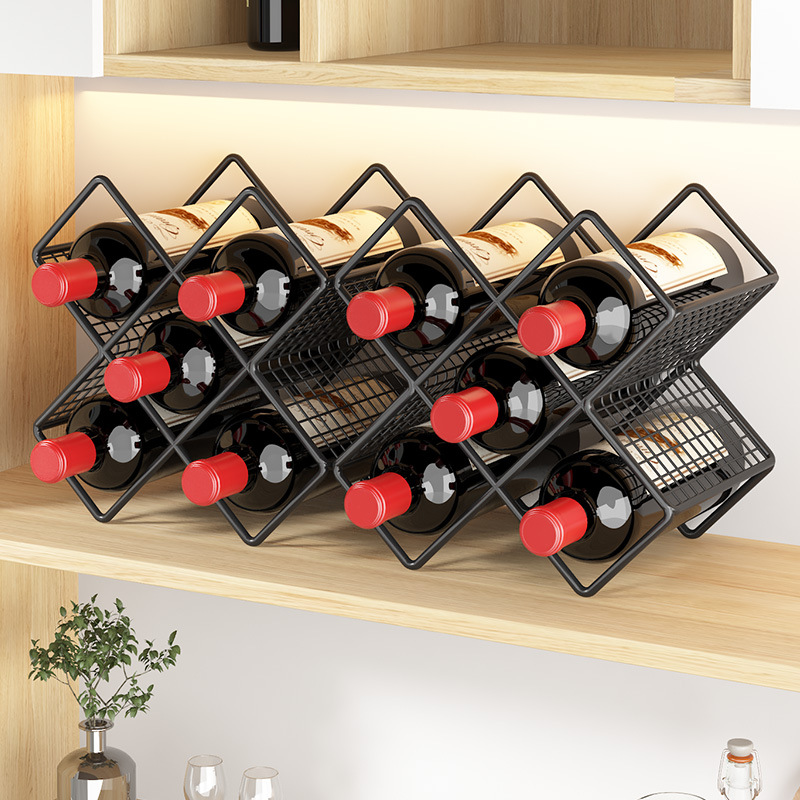 红酒架子家用摆件轻奢高档葡萄酒存放架托斜放展示架子酒柜置物架