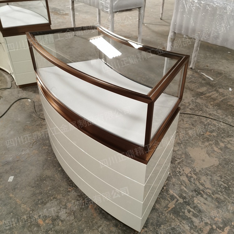 圆弧形珠宝展示柜烤漆扇形中岛展柜手表钻石奢侈品店陈列柜定制