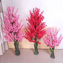 植物盆栽摆件大型桃花树客厅摆设落地假花室内装饰樱花假桃树