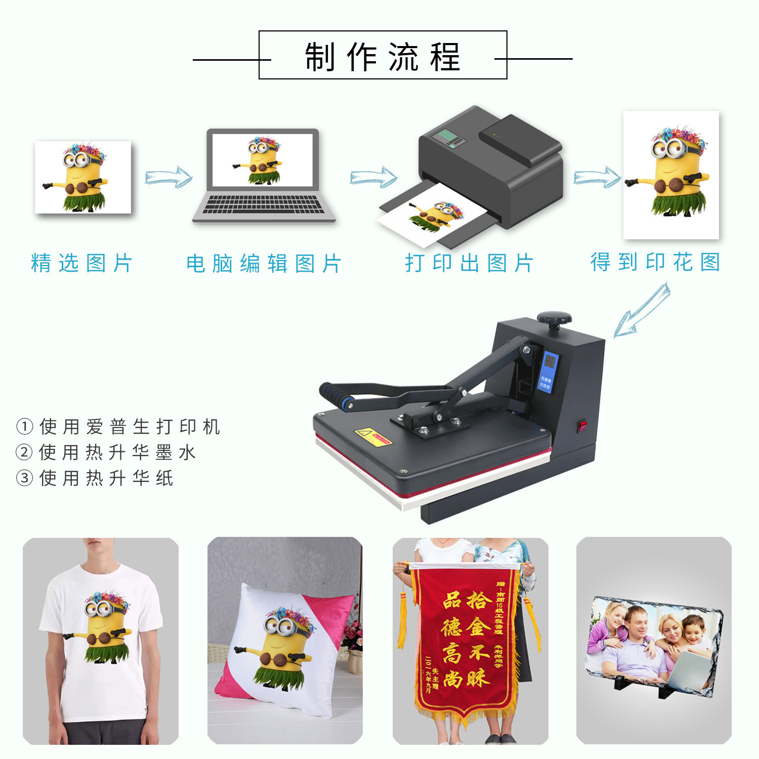 Flat Manual Transfer Heat Press Machine Brocade Banner Rhinestone T-shirt Picture Printing Clothes Ironing Multi-Function Heat Press Printing Machine