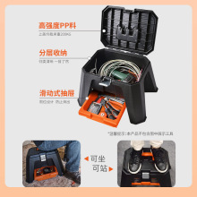 ♫拓为工具箱多功能维修工具手提式收纳车载箱户外板凳洗车储物