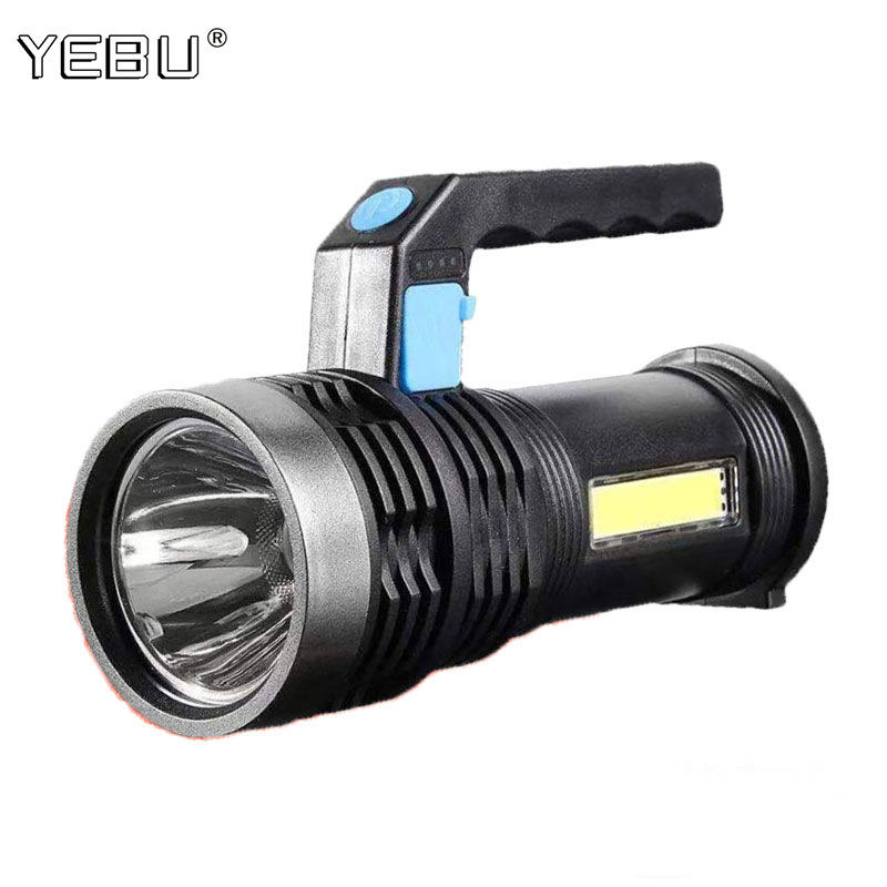 新款强光充电手电筒户外露营超亮远射手提灯探照氙气长续航手电筒